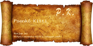 Psenkó Kitti névjegykártya